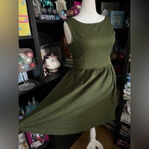 Lindy Bob olive green Audrey dress xl uk16 us 12